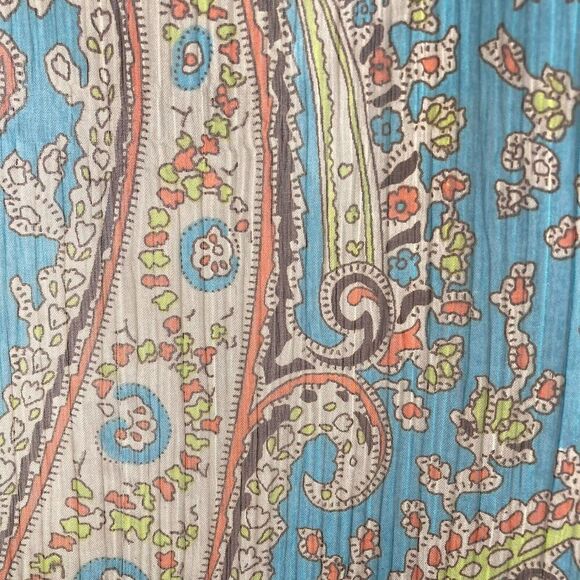 TravelSmith Women’s Turquoise Paisley Flowy Boho Artsy Airy Ruffled Top Size 1X - Picture 12 of 13